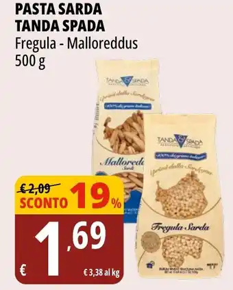 Tigros Pasta sarda TANDA SPADA fregula - malloreddus offerta