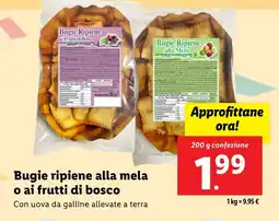 Lidl Bugie ripiene alla mela o ai frutti di bosco offerta