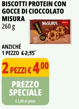 Tigros Biscotti protein con gocce di cioccolato MISURA offerta