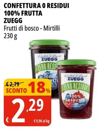 Tigros Confettura o residui 100% frutta ZUEGG offerta