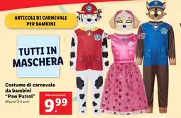 Lidl Costume di carnevale da bambini "Paw Patrol" offerta