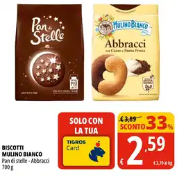 Tigros Biscotti MULINO BIANCO pan di stelle - abbracci offerta