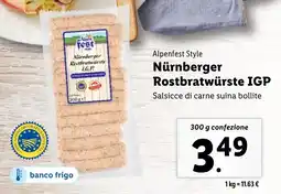 Lidl Alpenfest Style Nürnberger Rostbratwürste IGP offerta