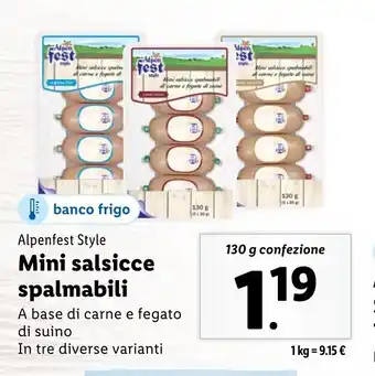 Lidl Alpenfest Style Mini salsicce spalmabili offerta