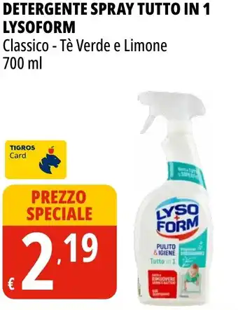 Tigros Detergente spray tutto in 1 LYSOFORM offerta