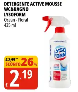 Tigros Detergente active mousse wc&bagno LYSOFORM offerta