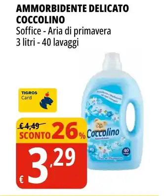 Tigros Ammorbidente delicato COCCOLINO offerta