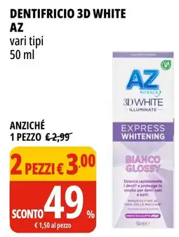 Tigros Dentifricio 3d white AZ offerta