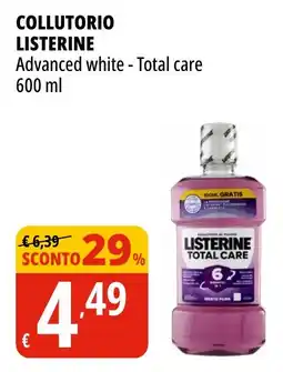 Tigros Collutorio LISTERINE advanced white - total care offerta