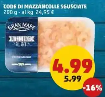 PENNY Code di mazzancolle sgusciate offerta