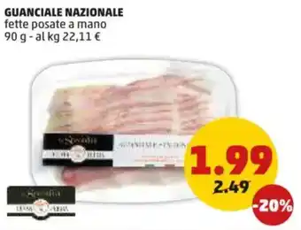 PENNY Guanciale nazionale fette posate a mano offerta