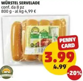 PENNY Würstel servelade offerta