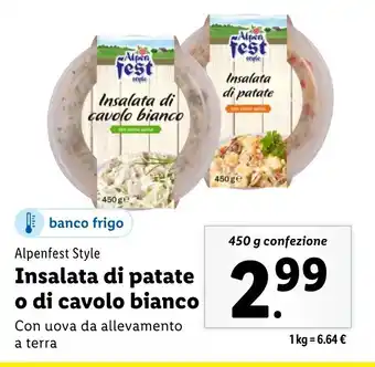 Lidl Alpenfest Style Insalata di patate o di cavolo bianco offerta