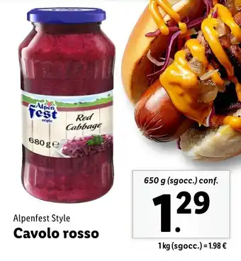 Lidl Alpenfest Style Cavolo rosso offerta