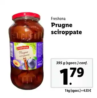 Lidl Freshona Prugne sciroppate offerta