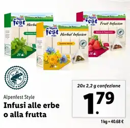 Lidl Alpenfest Style Infusi alle erbe o alla frutta offerta