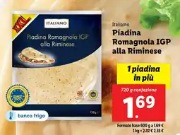 Lidl Italiamo Piadina Romagnola IGP alla Riminese offerta