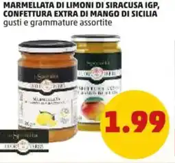 PENNY Marmellata di limoni di siracusa igp, confettura extra di mango di sicilia offerta