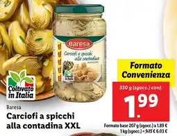 Lidl Baresa Carciofi a spicchi alla contadina XXL offerta