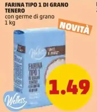 PENNY Farina tipo 1 di grano tenero con germe di grano offerta