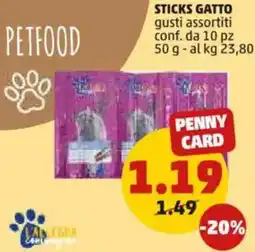 PENNY Sticks gatto offerta