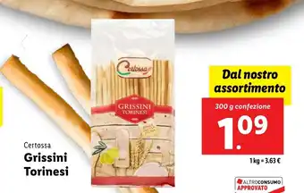 Lidl Certossa Grissini Torinesi offerta