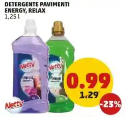 PENNY Detergente pavimenti energy, relax NETTY offerta