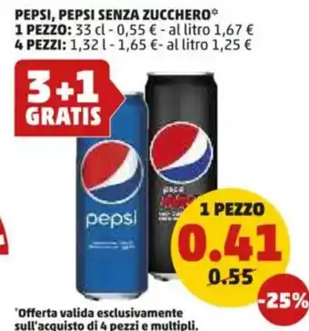 PENNY Pepsi, pepsi senza zucchero offerta