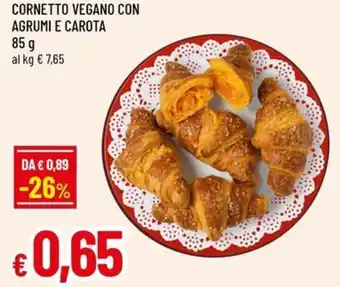 Famila Cornetto vegano con agrumi e carota offerta