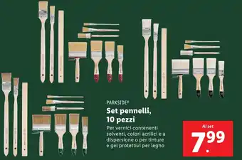 Lidl PARKSIDE Set pennelli, 10 pezzi offerta