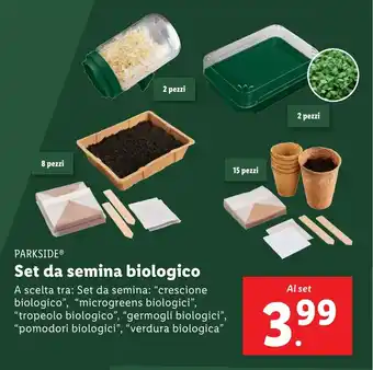 Lidl PARKSIDE Set da semina biologico offerta