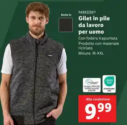 Lidl PARKSIDE Gilet in pile da lavoro per uomo offerta