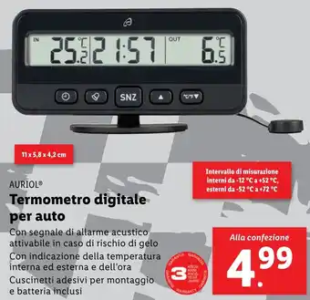 Lidl AURIOL Termometro digitale per auto offerta