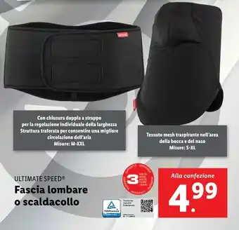 Lidl ULTIMATE SPEED Fascia lombare o scaldacollo offerta