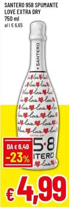 Famila Santero 958 spumante love extra dry offerta