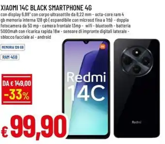 Famila XIAOMI 14c black smartphone 4G offerta