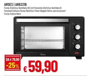 Famila ARDES | ar6231b Forno Elettrico Ventilato offerta