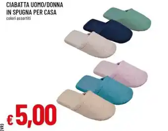 Famila Ciabatta uomo/donna in spugna per casa offerta