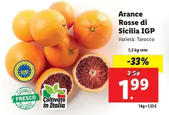 Lidl Arance Rosse di Sicilia IGP offerta