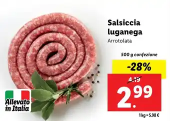 Lidl Salsiccia luganega offerta