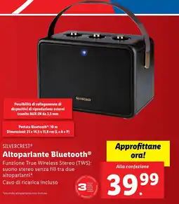 Lidl SILVERCREST Altoparlante Bluetooth offerta