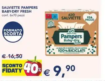 Esselunga Salviette pampers baby-dry fresh offerta