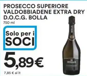 Ipercoop Prosecco superiore valdobbiadene extra dry d.o.c.g. BOLLA offerta