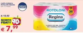 Esselunga Carta igienica rotoloni REGINA offerta