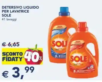 Esselunga Detersivo liquido per lavatrice SOLE offerta