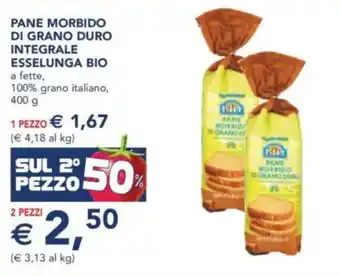 Esselunga Pane morbido di grano duro integrale ESSELUNGA BIO offerta