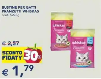 Esselunga Bustine per gatti pranzetti WHISKAS offerta