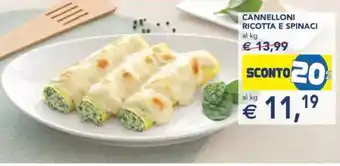 Esselunga Cannelloni ricotta e spinaci offerta