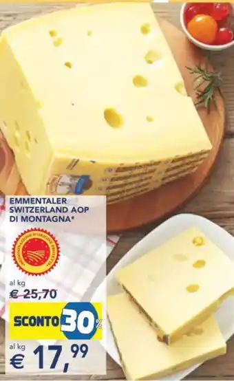 Esselunga Emmentaler switzerland aop di montagna offerta