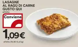 Ipercoop Lasagne al ragù di carne GUSTO QUI offerta